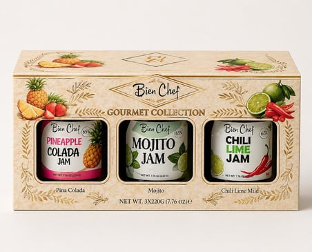 Bien Chef Gurme Koleksiyonu 3'lü Reçel Seti 3x220 gr (Pina Colada, Mojito, Az Acılı Lime)