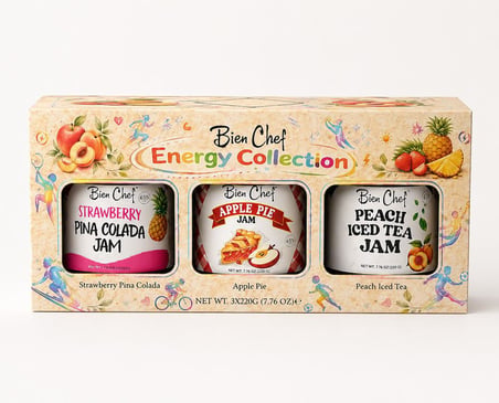 Bien Chef Enerji Koleksiyonu 3'lü Reçel Seti 3x220 gr (Çilekli Pina Colada, Elmalı Turta, Şeftalili Buzlu Çay)