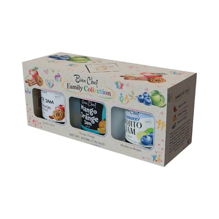 Bien Chef Aile Koleksiyonu 3'lü Reçel Seti 3x220 gr (Elmalı Kurabiye, Mango Portakal, Yaban Mersinli Mojito)