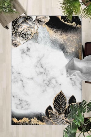 Kaymaz Taban Yıkanabilir Halı – Mutfak, Salon, Yatak Odası için Modern Dijital Baskı Halı (SLNHALI56