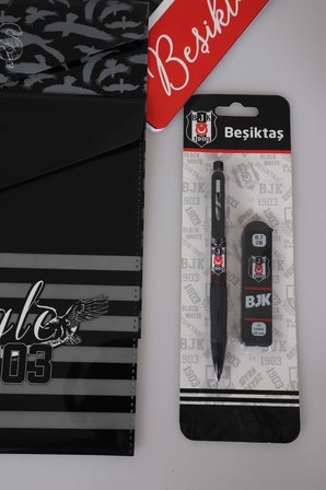 x Dekomus Lisanslı Beşiktaş 4 adet A4 Defter,Çıtçıt Dosya,Uçlu Kalem,Silgi Seti 