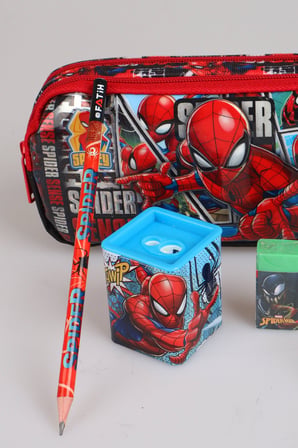 x Dekomus Lisanslı Spiderman Gamevers Collection Spiderman Kalem Çantası,2 Kurşun Kalem,Silgi ve Kalemtraş