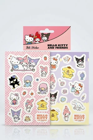 x Dekomus Lisanslı Best Friends 2'li Kuşe Sticker Hello Kitty,Kuromi,My Melody