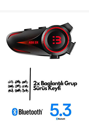  2025 Model Yeni Sürüm A50 Bluetooth V5.3 Motosiklet Kask Kulaklık RGB İntercom Seti