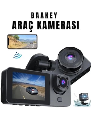 Üç Kameralı Wi‑Fi Araç İçi Kamera – GPS Takip & G-Sensor Özellikli Güvenlik Çözümü