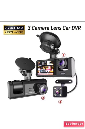 3 Kanal Araba DVR HD 1080P 3 Lensli Araç İçi KameraÜç Yönlü Kamera DVR araç kamera