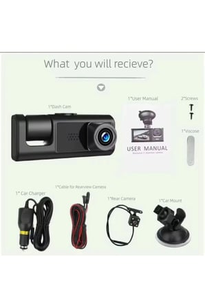 3 Kanal Araba DVR HD 1080P 3 Lensli Araç İçi KameraÜç Yönlü Kamera DVR araç kamera