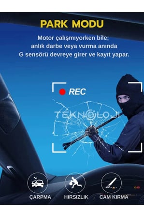 1080P Dash Cam Full Hd Araç içi Kamera Ön Arka ve İç Kayıt 3 Kamera Gece Görüşlü G Sensör Geniş Açı
