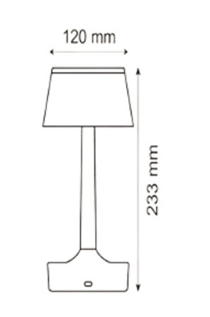 Dekoratif Şarjlı Dokunmatik Led Masa Lambası Gece Lambası Siyah Renk