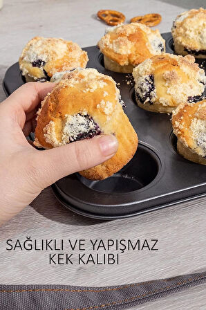 2'Lİ SET Muffin Kalıbı 12li Fırın Mini Kek Browni Kekstra Kalıbı Cupcake Kapsülü