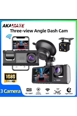 3 Kanal Araba DVR HD 1080P 3 Lensli Araç İçi KameraÜç Yönlü Kamera DVR Kaydedici Video