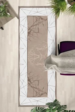 Moliva Vizon Yıkanabilir Kaymaz Taban Dijital Baskılı Yolluk Halı