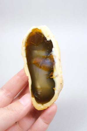 Bal Dendritik Opal Dilimi - Kehribar Sarısı Anadolu Opal Numune, 92g