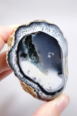 Mavi ve Beyaz Merlinit Jeot Çifti - Yarı Saydam Çekirdek 3D Dendritler Botryoidal Matris, 209g