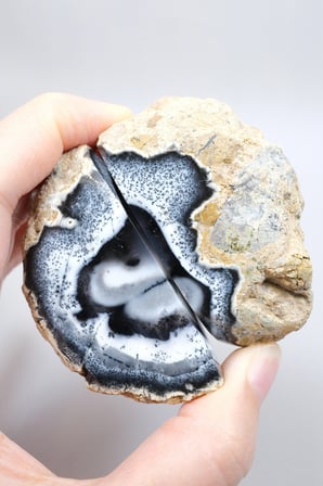 Mavi ve Beyaz Merlinit Jeot Çifti - Yarı Saydam Çekirdek 3D Dendritler Botryoidal Matris, 209g