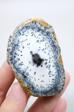 Mavi ve Kar Beyaz Merlinit - Dendritik Opal, 213g