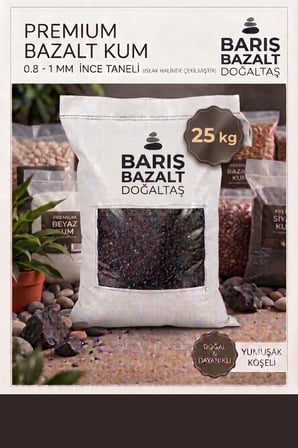 doğal premium siyah bazalt kum 25 kg- 0.8-1 mm akvaryum kumu saksı dekoratif peyzaj kumu