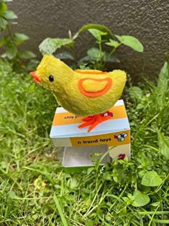 Sarı Civciv Oyuncak Koşan Civciv Bebek Mini Kurmalı Peluş Civciv
