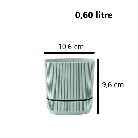 Omnipazar KRS-241 Pera Kare Dekoratif Kaktus Sukulent Saksı 0,60 Litre No 1