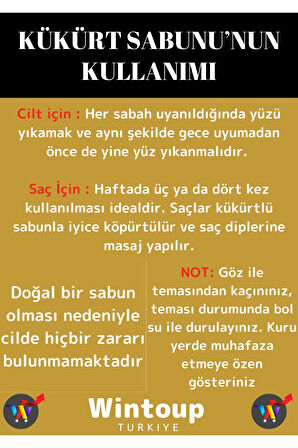 Özel Üretim %100 Doğal Cilt Temizliği Tüm Vücut İçin Uygun Kükürt Sabunu 2 Adet