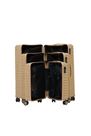 Keo-Plus Gold 3 lü Set Silikon Kırılmaz PP Valiz
