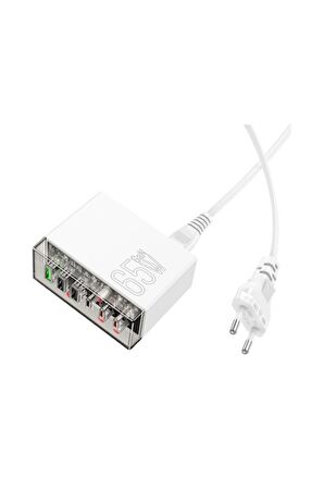 N336 Fuerza PD 65W 3 Adet Type-C 3 Adet USB Şarj Aleti 