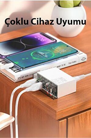 N336 Fuerza PD 65W 3 Adet Type-C 3 Adet USB Şarj Aleti 