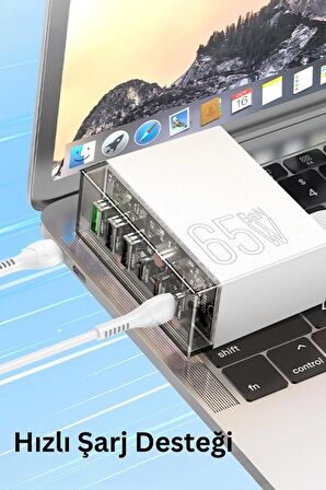 N336 Fuerza PD 65W 3 Adet Type-C 3 Adet USB Şarj Aleti 