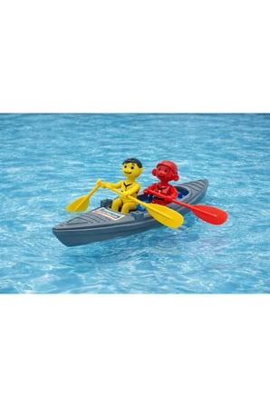 Çift Kişilik Oyuncak Kano & Rafting Seti Figürlü Kürekli Eğitici Su Oyuncağı Çocuk Oyun Seti