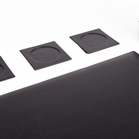 8 Parça Siyah Deri Sümen Seti Yeni İş Hediyesi Ekonomik Kaliteli Masa Sümen Takımı Ofis Hediyesi