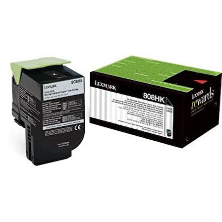 Lexmark 80C8HK0 (808HK) Siyah Black Orjinal Toner Yüksek Kapasite CX410 / CX510