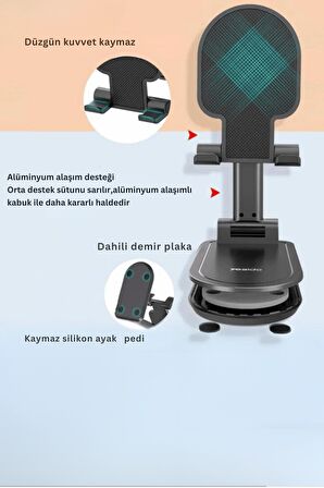 C855 Izgara Klipsli 360 ° 3.5 inç-6 inç Cihazla Uyumlu Telefon Tutucu