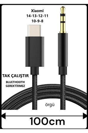 Xiaomi Mi 14 13 12 11 10 9 - 9 se Mi 8 lite Aux Kablo Type C Aux Kablo Dac Çipli Tak Çalıştır