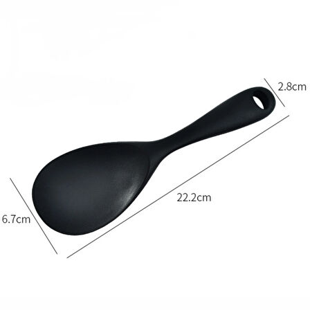 Sert Uçlu Isıya Dayanıklı Yanmaz Yapışmaz Silikon Uzun Kısa Derin Kaşık 28 Cm-20 cm/Kısa Kaşık 22 Cm