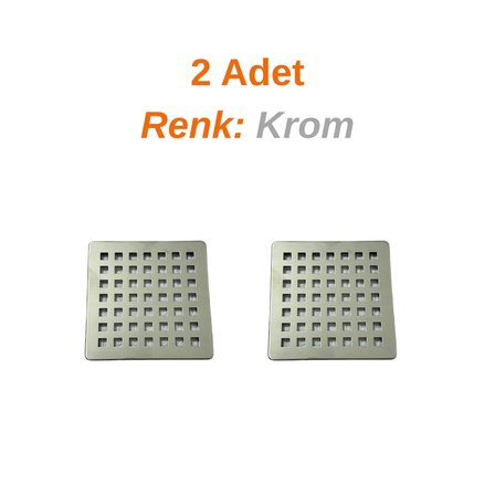 2 Adet Krom Yer Süzgeci Izgarası Paslanmaz Çelik 10x10 Uyumlu
