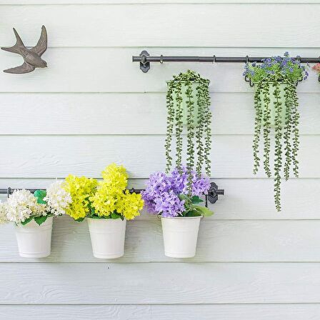 Yapay Çiçek Saksıda Sarkan String 6 Dallı 55cm Sarkan Çiçek