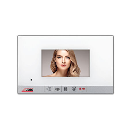 AUDIO 001182 SET Bus Plus 4.3" Görüntülü Diafon Bus Plus Mekanik Butonlu Handsfree Beyaz