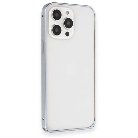 Joko Apple İphone 15 Pro Max Kılıf Metal Bumper Magneticsafe Kapak - Gri