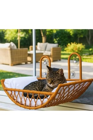 Kedi Pencere Yatağı + Şık Minder Seti