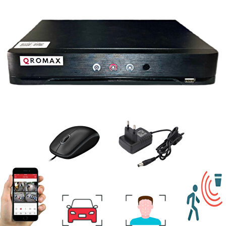 3 Kameralı Set - Yapay Zeka Özellikli İnsan Yüz Araç Tanımalı Gece Renkli Gösteren 5 MP SONY Lensli 8 Warm Ledli FULLHD Güvenlik Kamerası Seti 908W-114