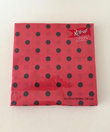 PEÇETE SİYAH PUANLI KIRMIZI 20'Lİ