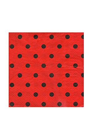 PEÇETE SİYAH PUANLI KIRMIZI 20'Lİ