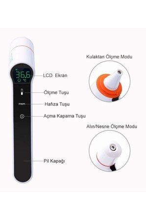 PANGAO emassız Dijital Çok Fonksiyonlu Ateş Ölçer Termometre