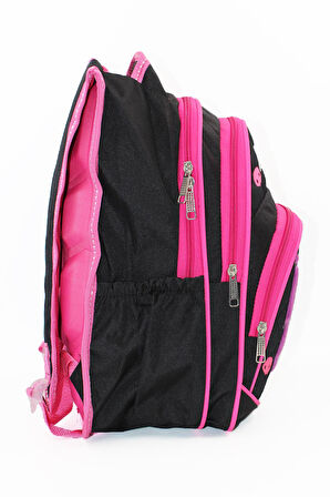 3 Gözlü Tüylü Kuromi İlkokul Çantası + Beslenme - Kuromi İlkokul Kız Çantası Mini Kafalı