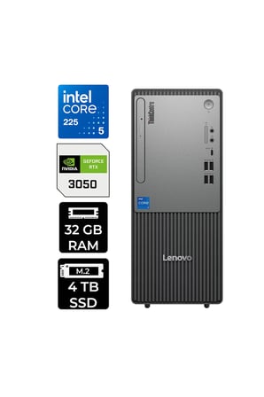 ThinkCentre Neo 50T G6 Ultra 5 225 32GB 4TB SSD RTX3050/6GB W11P Masaüstü Bilgisayar & PER4 USB Bellek