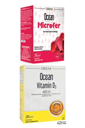 Ocean Microfer Damla 30 Ml + Ocean Vitamin D3 600IU Sprey 20 Ml - SKT:05-07/2026