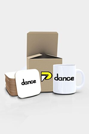 Dance Yazılı Tasarımlı Baskılı Kupa Bardak Seti
