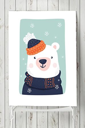 Kutup Ayısı Kış Çocuk Odası Poster 