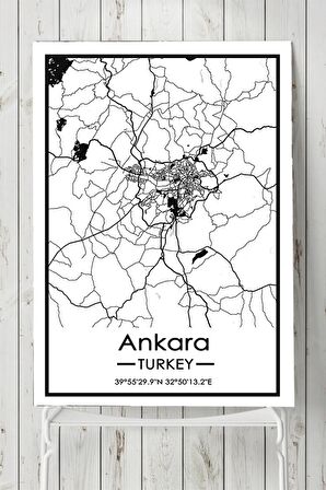 Ankara Harita Dekoratif Tasarım Poster