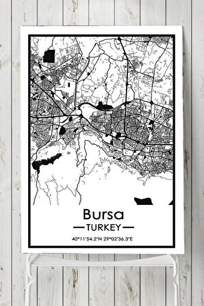 Bursa Harita Dekoratif Tasarım Poster